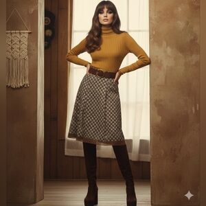 Vintage Act III Fit and Flare Dacron Polyester Skirt